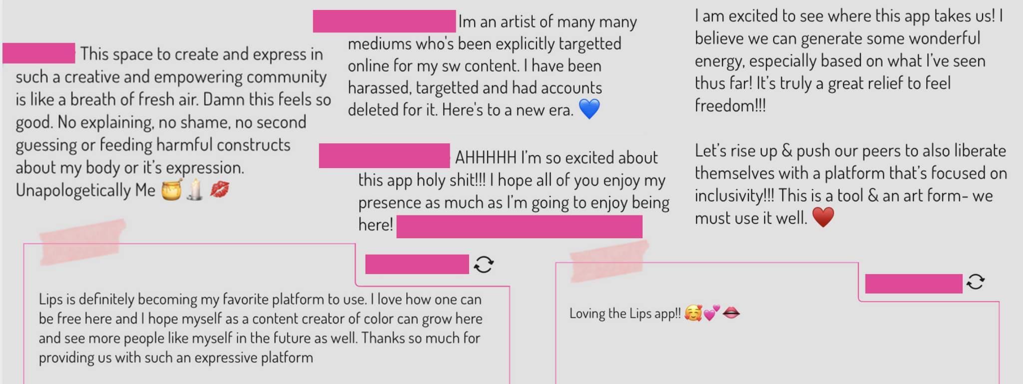 Feedback and testimonials for Lips app
