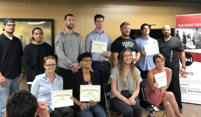 San Diego Code School students showing off their certificates